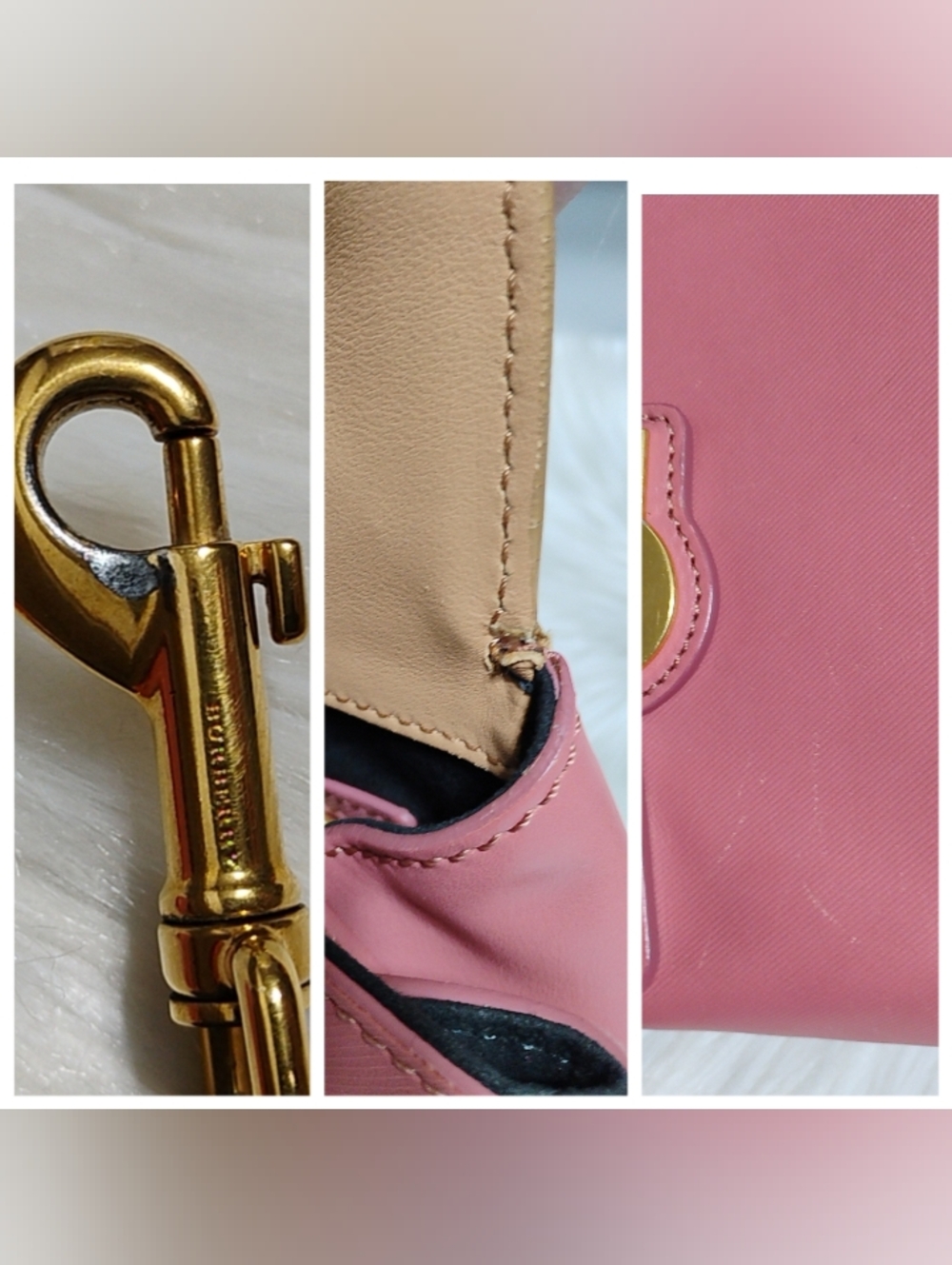 SALE! Burberry DK88 Tri Color Leather Medium 2 Way Top Handle Bag - Picture 16 of 16